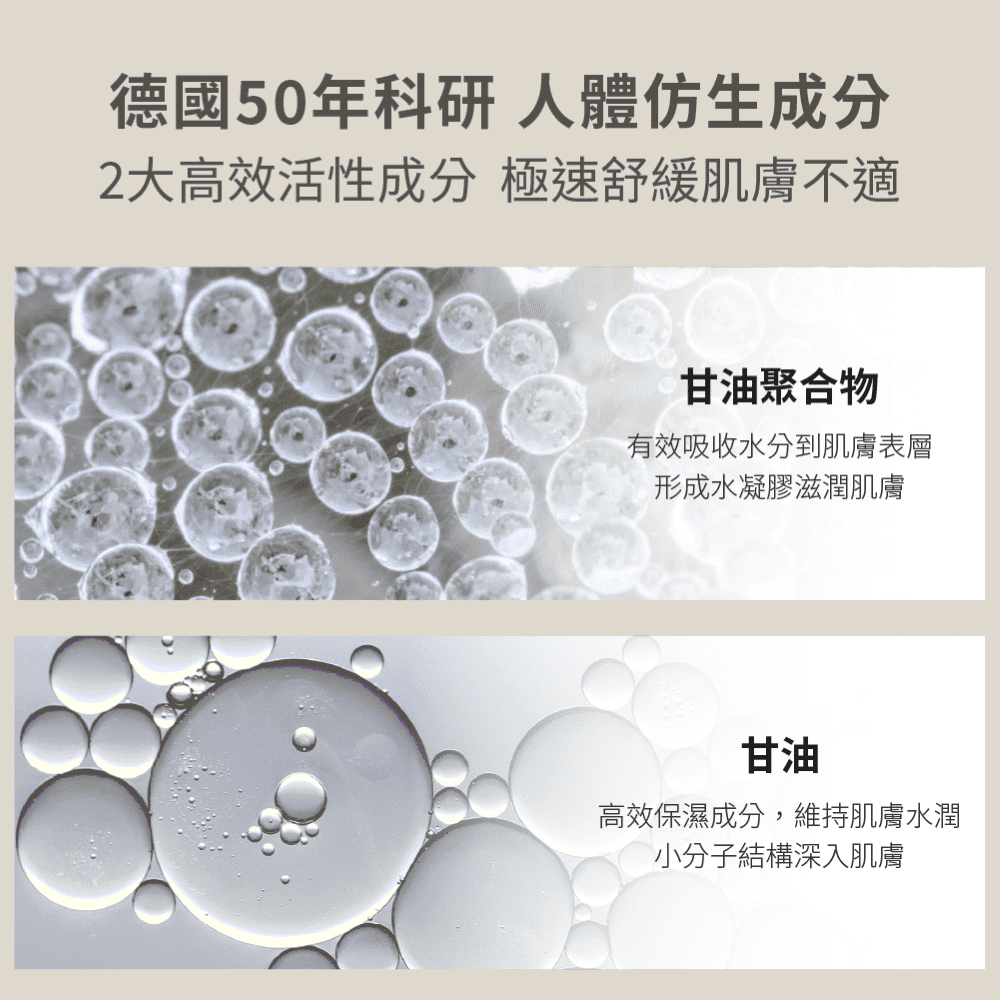 2大高效活性成分 極速舒緩肌膚不適