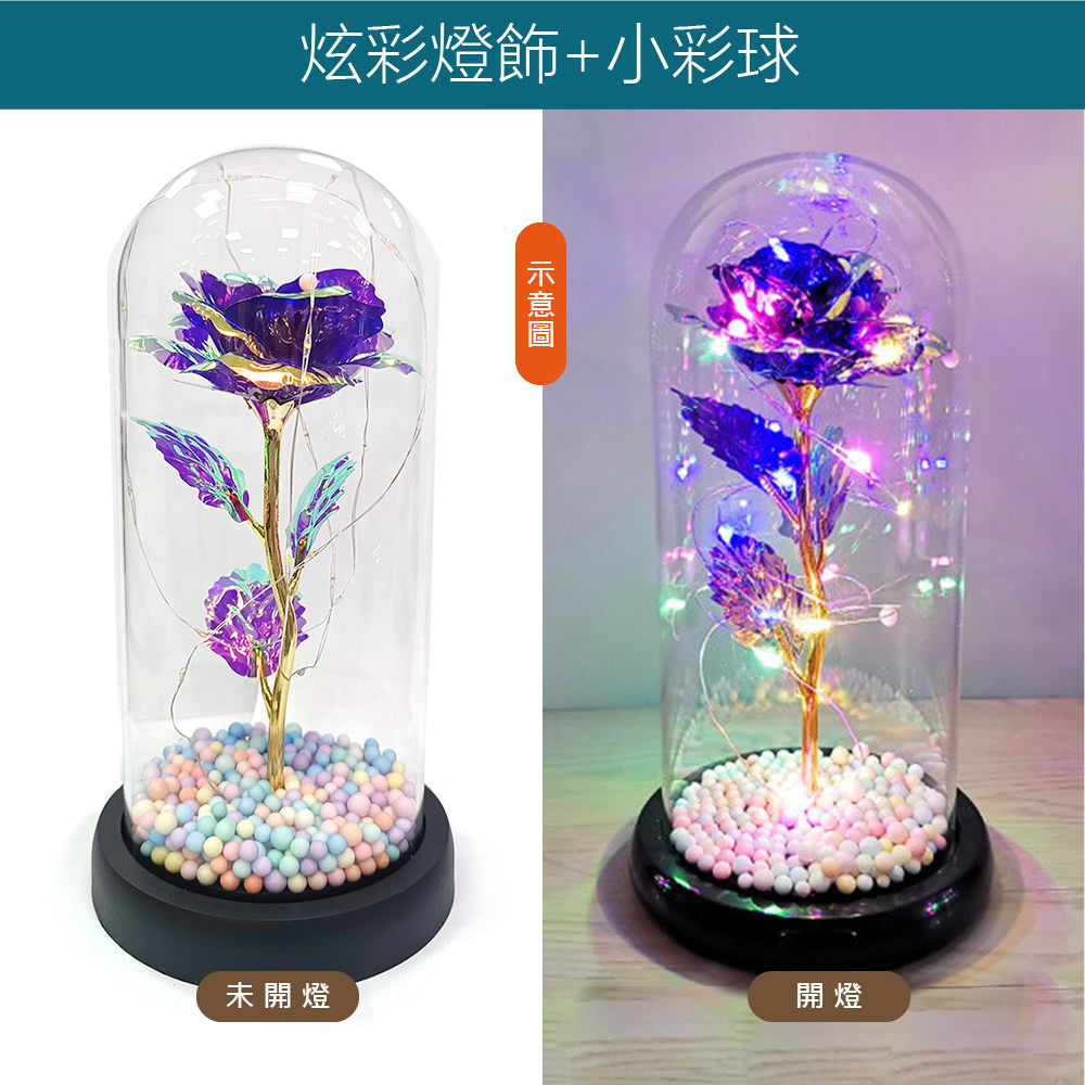 炫彩燈飾小彩球 未開燈 示意圖 開燈 