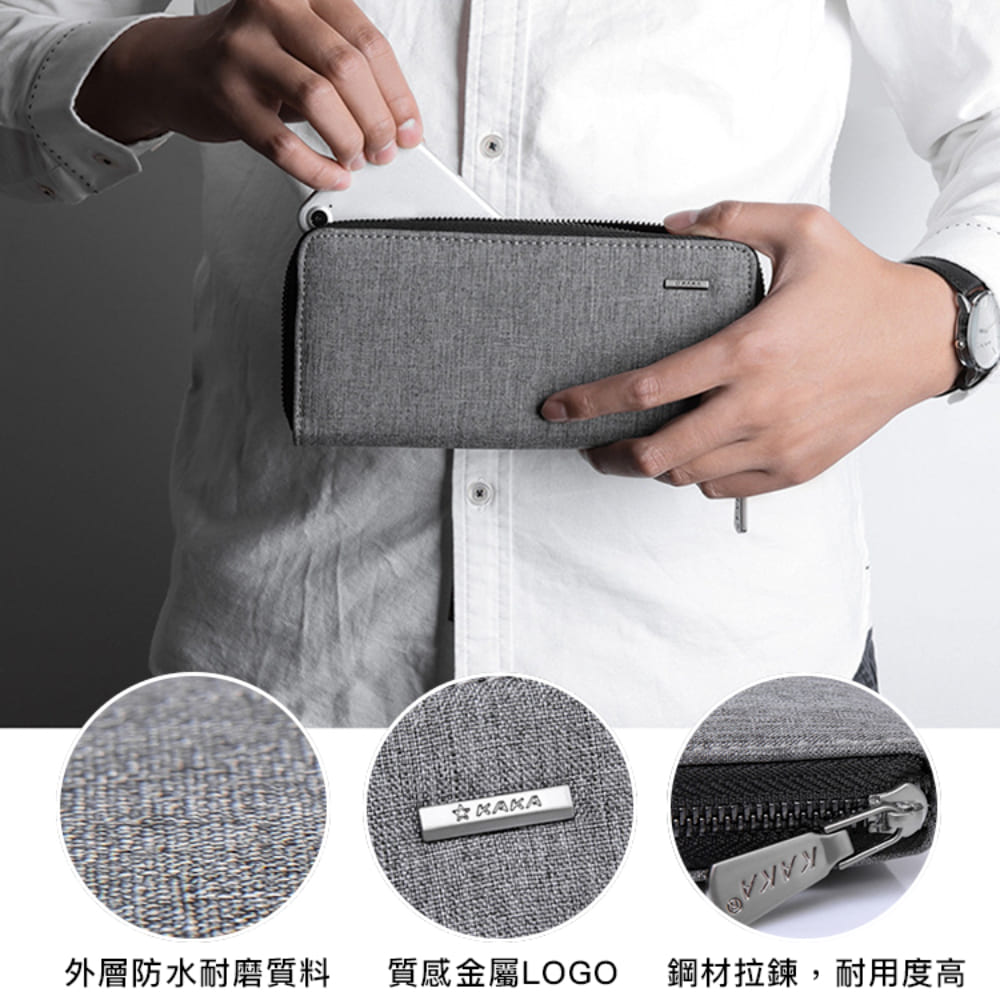 外層防水耐磨質料 質感金屬LOGO 鋼材拉鍊,耐用度高 