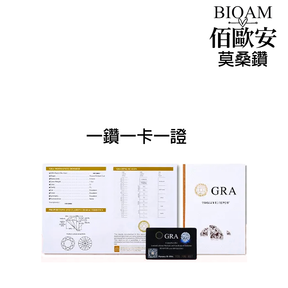 一鑽一卡一證 佰歐安 莫桑鑽 