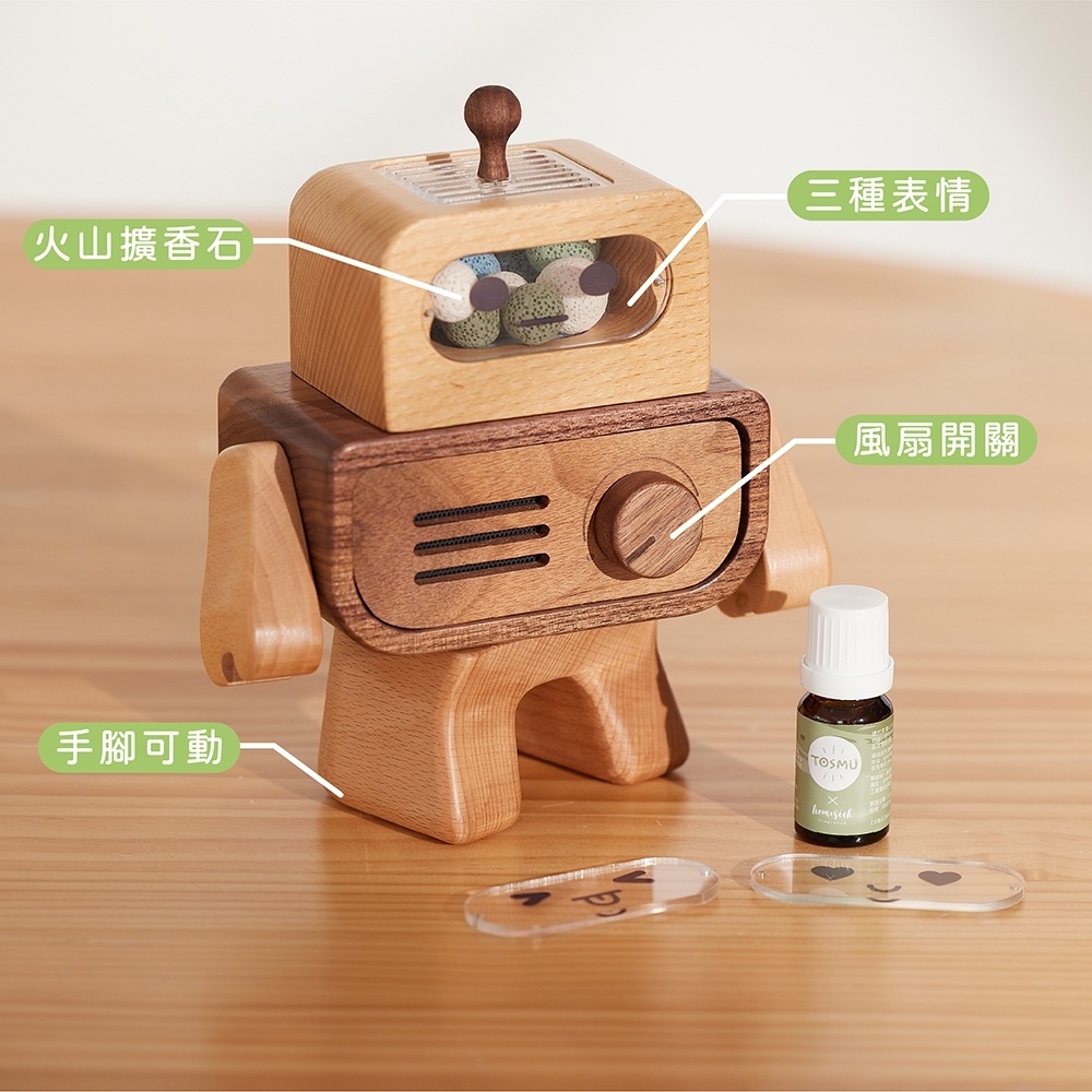 火山擴香石 手腳可動 三種表情 風扇開關 