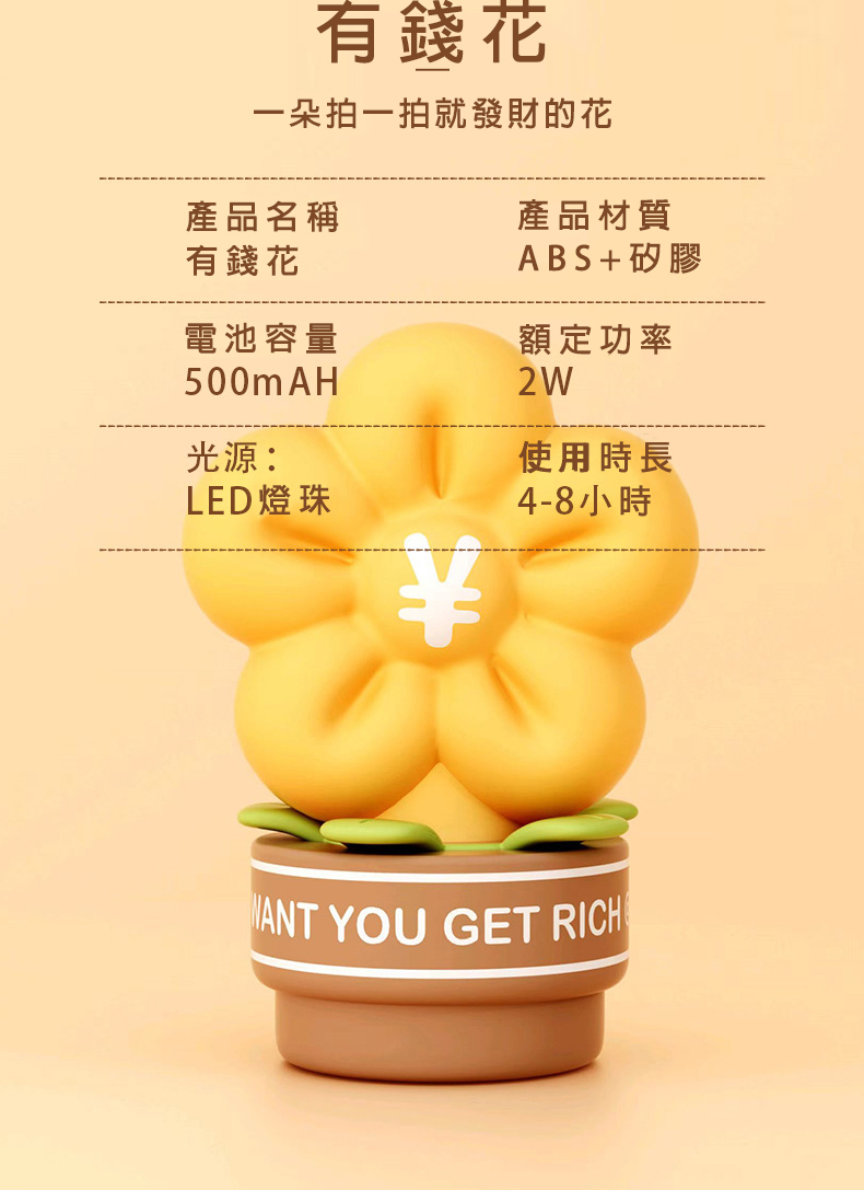 一朵拍一拍就發財的花
