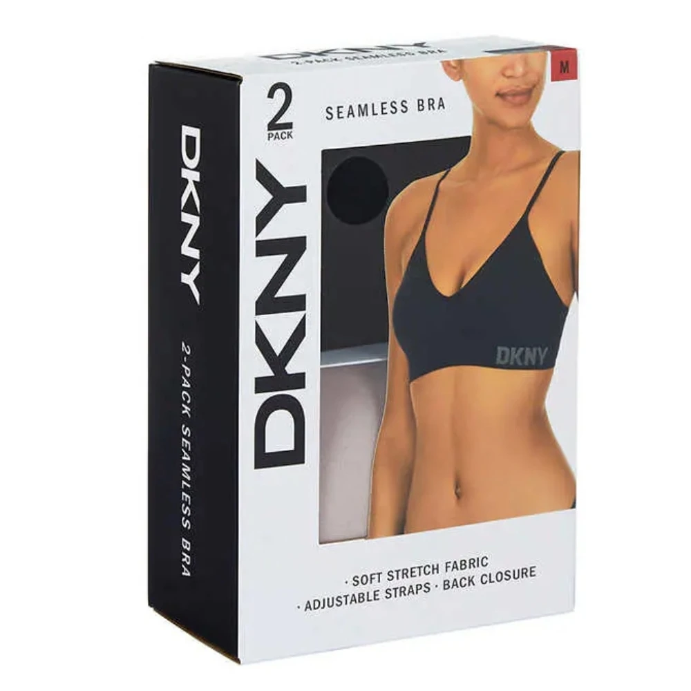 【DKNY】DKNY Ladies’ Seamless 無縫線胸罩(2件組 黑+粉)