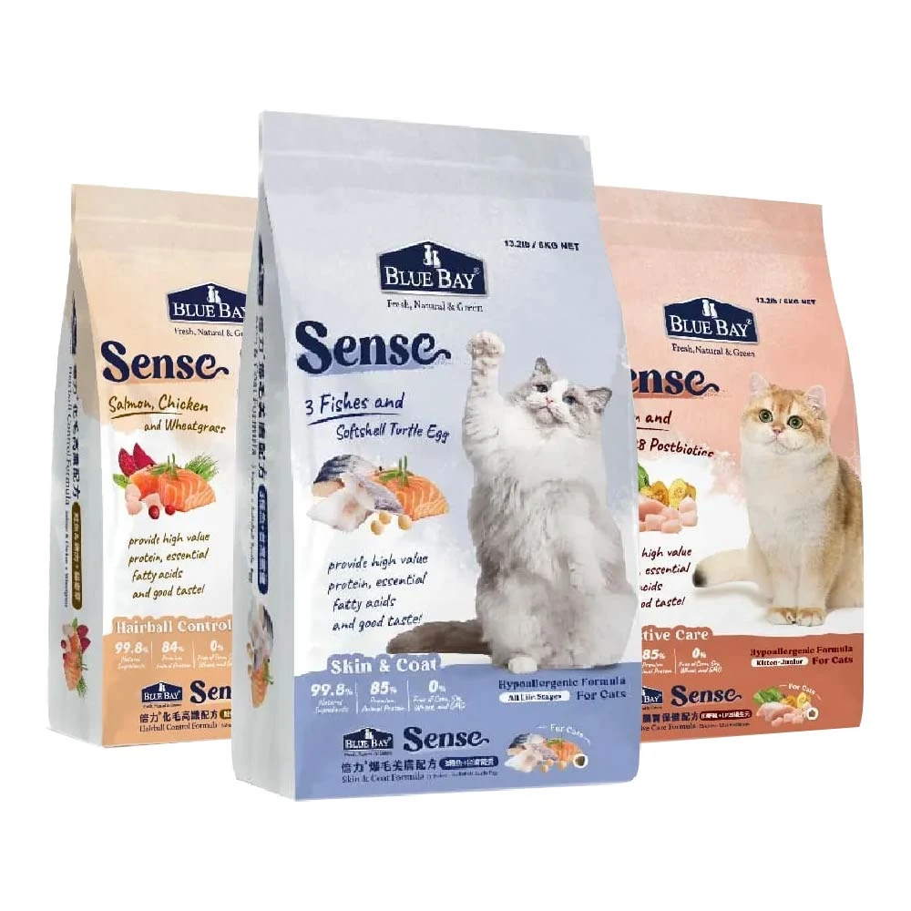 【Blue Bay 倍力】Sense 全護低敏 低敏飼料 貓咪飼料 6kg(貓咪飼料 貓飼料 貓乾糧 貓乾乾)