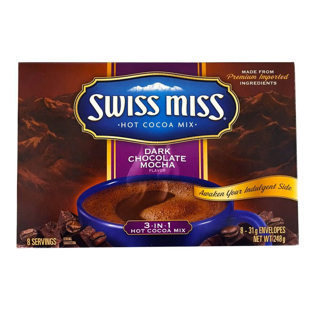 【SWISS MISS】Swiss Miss 黑摩卡巧克力-35克x8小包/盒(可可粉/熱飲/黑巧克力/飲品/熱銷)