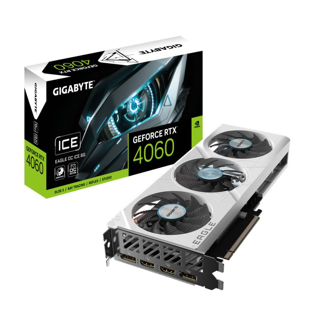 【GIGABYTE 技嘉】RTX4060 EAGLE OC ICE 8G 冰魄白(長27cm/顯示卡)