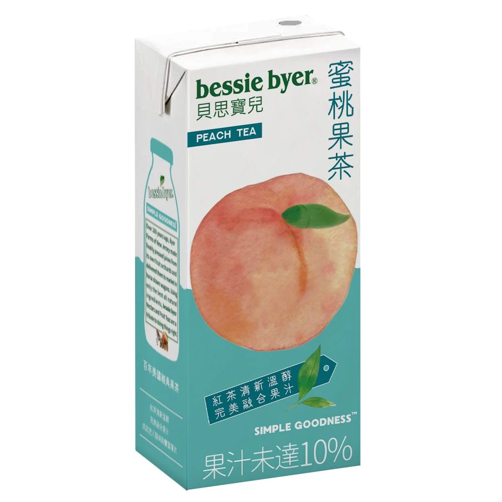 【Bessie Byer 貝思寶兒】蜜桃果茶 鋁箔包330ml 滿箱24入(果汁)