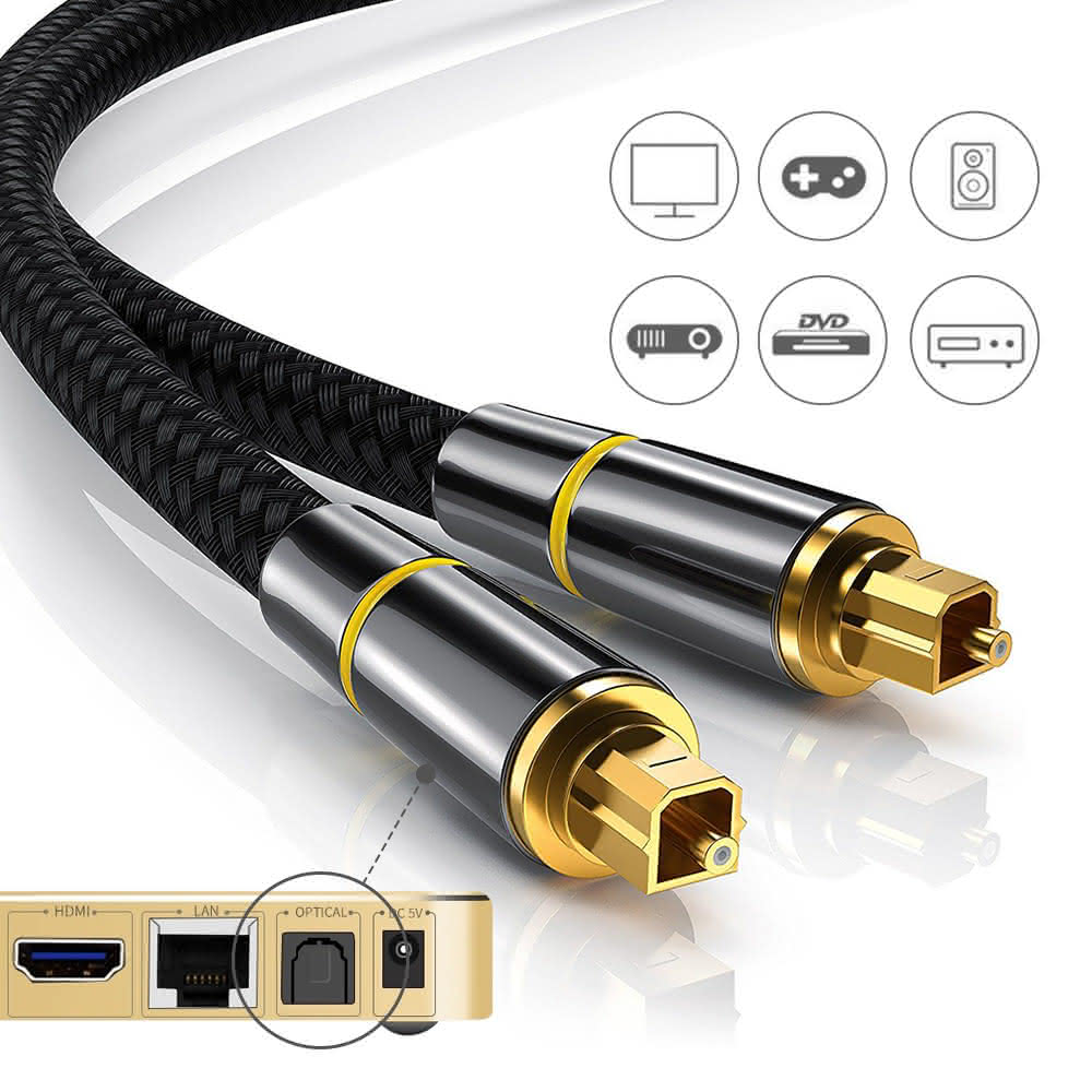 【ARZ】鋅合金接頭 Toslink 數位光纖線 2m(SPDIF 數位線 音頻線 音源線 喇叭線 音響線)