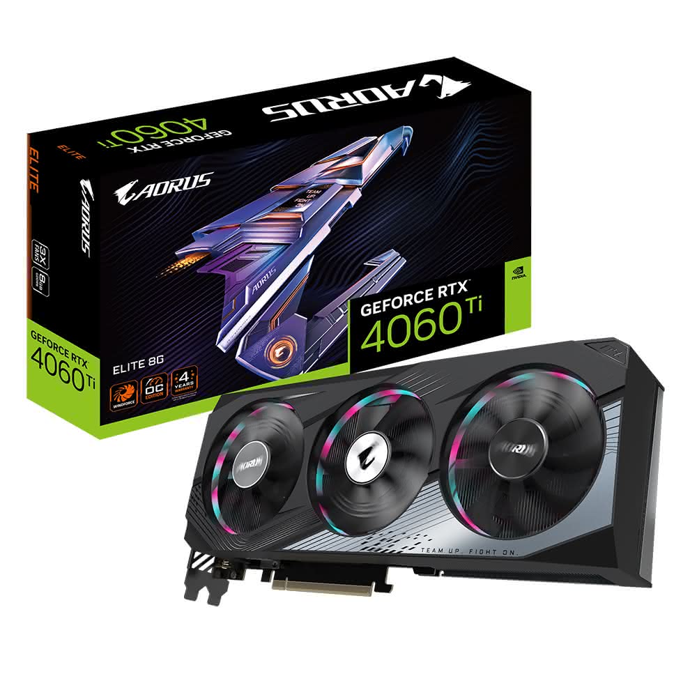 【GIGABYTE 技嘉】AORUS RTX4060Ti ELITE 8G 顯示卡/長30.1cm/4060TI(RTX4060TI)