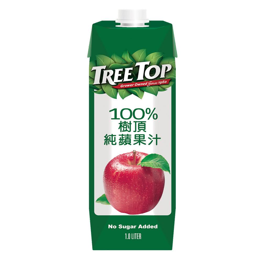 【Tree Top 樹頂】100%純蘋果汁 鋁箔包1000ml 滿箱10入(美國果汁第一品牌)