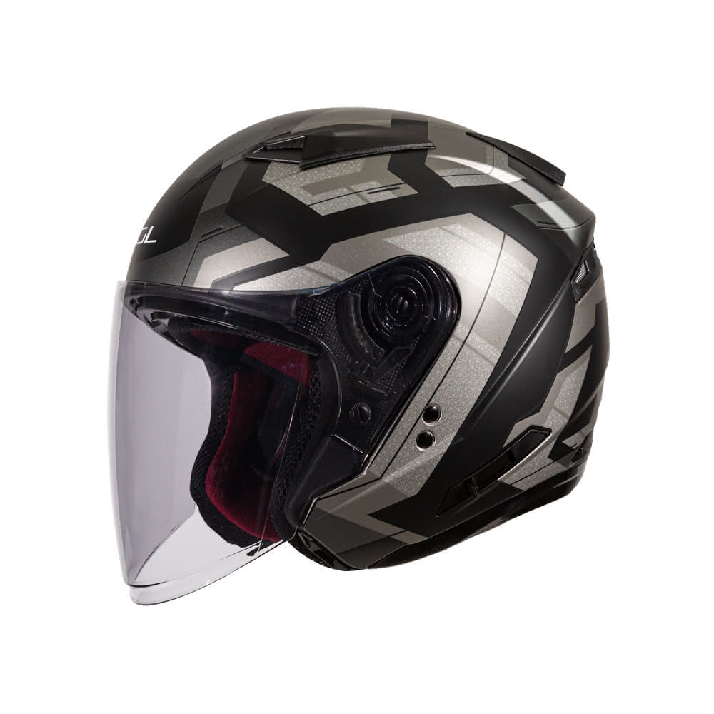 【SOL Helmets】SO-7E開放式安全帽 星幕_消光黑/銀｜SOL安全帽官方商城(3/4罩｜雙D扣｜內墨片｜加長鏡片｜眼鏡溝)