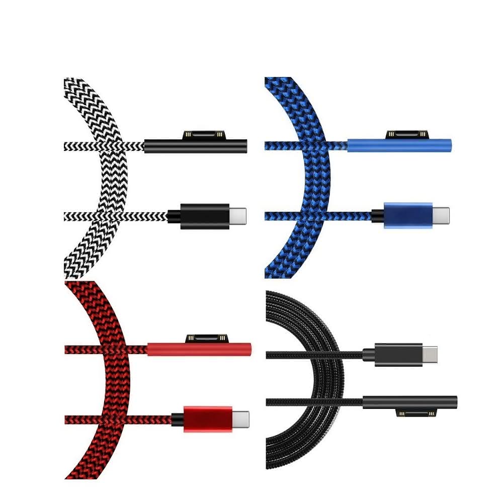 微軟PD充電線 適用 Surface Book Laptop 1 2 3 4 Type C 15V 金屬 塑膠 編織 電源線(充電器 充電線)