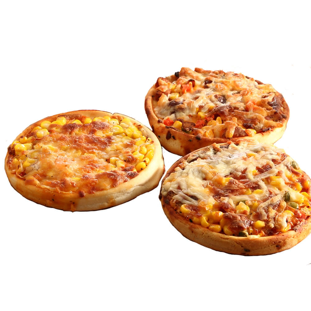 【上野物產】5吋圓形披薩 燻雞/總匯/素食/夏威夷/海鮮(120g±10%/片 PIZZA/比薩/披薩)