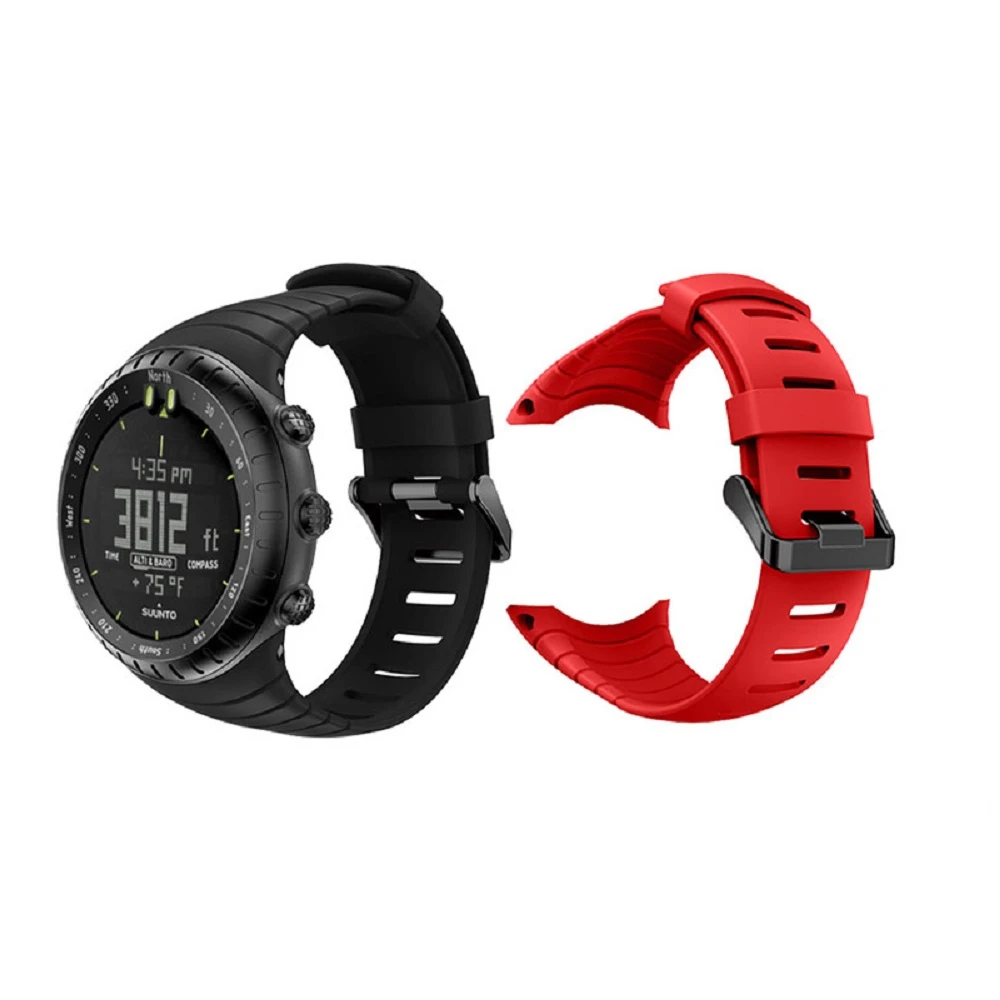 橫紋矽膠錶帶 適用 松拓 SUUNTO Core 核心通用錶帶 橡膠錶帶 頌拓核心系列戶外 運動 智能(錶帶 替換帶)