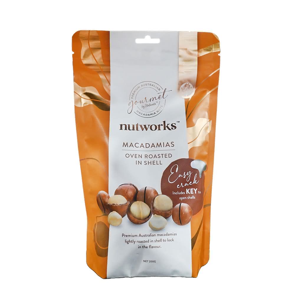 澳洲 nutworks 帶殼夏威夷火山豆 原味200g 內附開殼器(澳洲原裝進口)