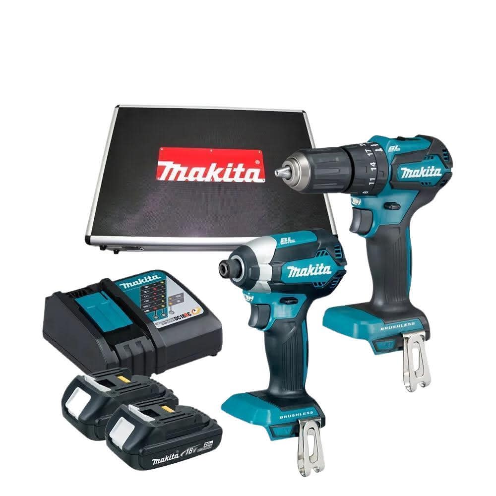 【MAKITA 牧田】18V鋰電無刷雙機組-衝擊起子機＋震動起子電鑽(DLX2198AX1)