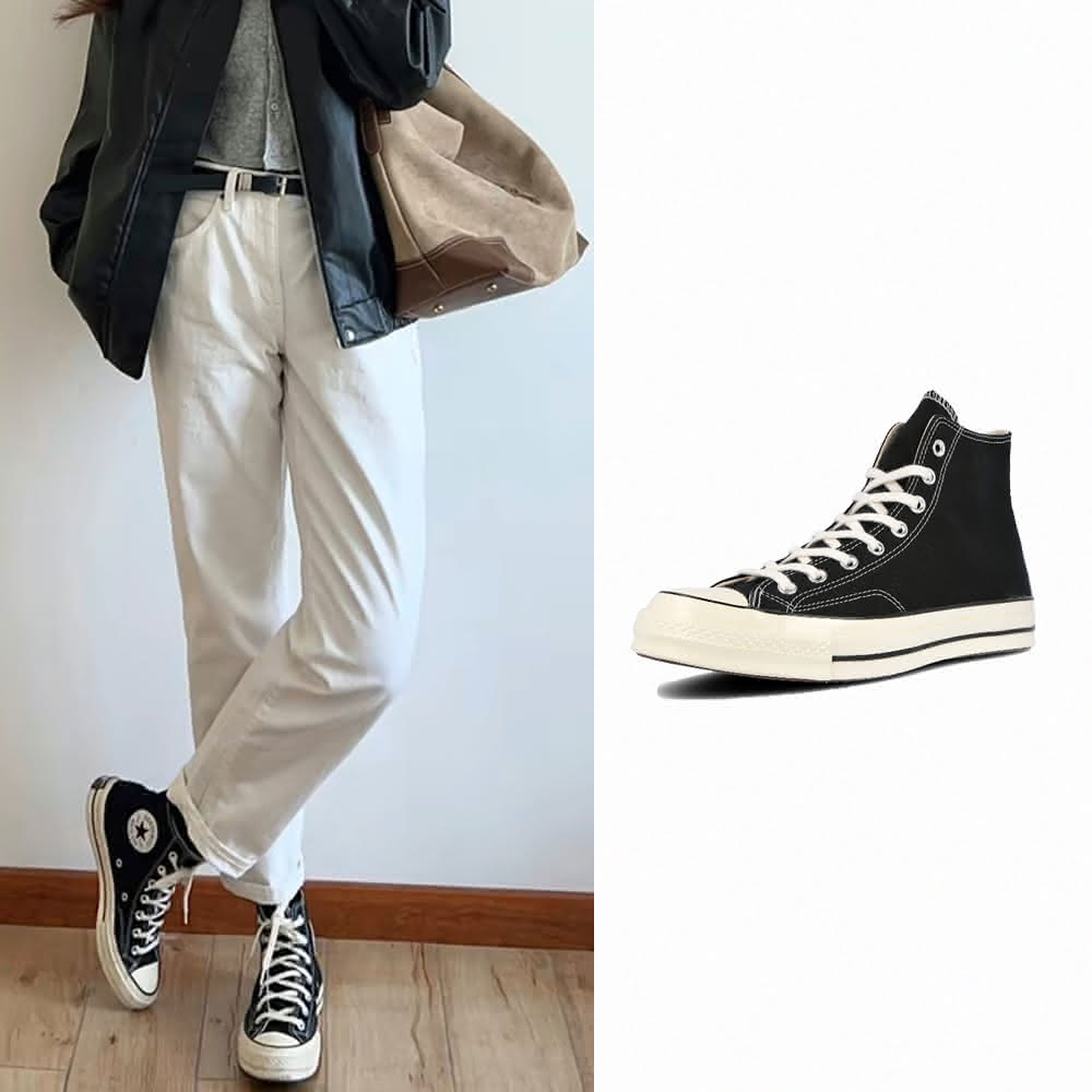 【CONVERSE】休閒鞋 1970 Chuck Taylor All Star 70 男鞋 女鞋 黑色 高筒 奶油底 三星標 帆布鞋 162050C