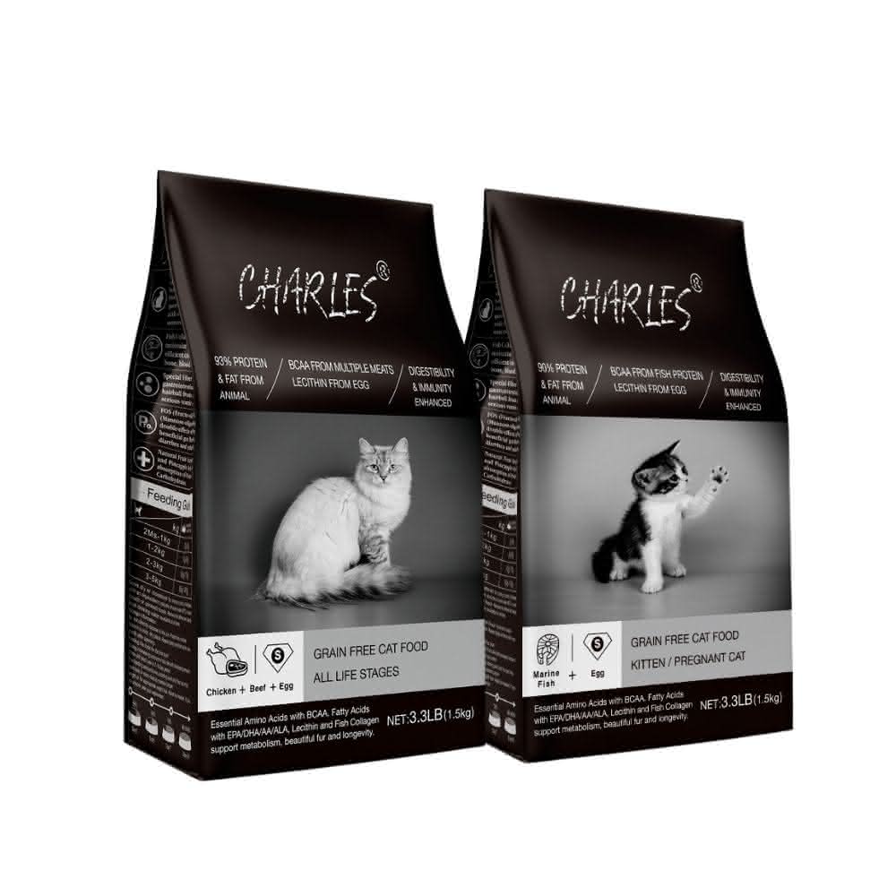 【CHARLES 查爾斯】無穀貓糧1.5kg(無穀飼料 低敏 幼母貓 成貓 老貓 熟齡貓 貓飼料 寵物飼料)