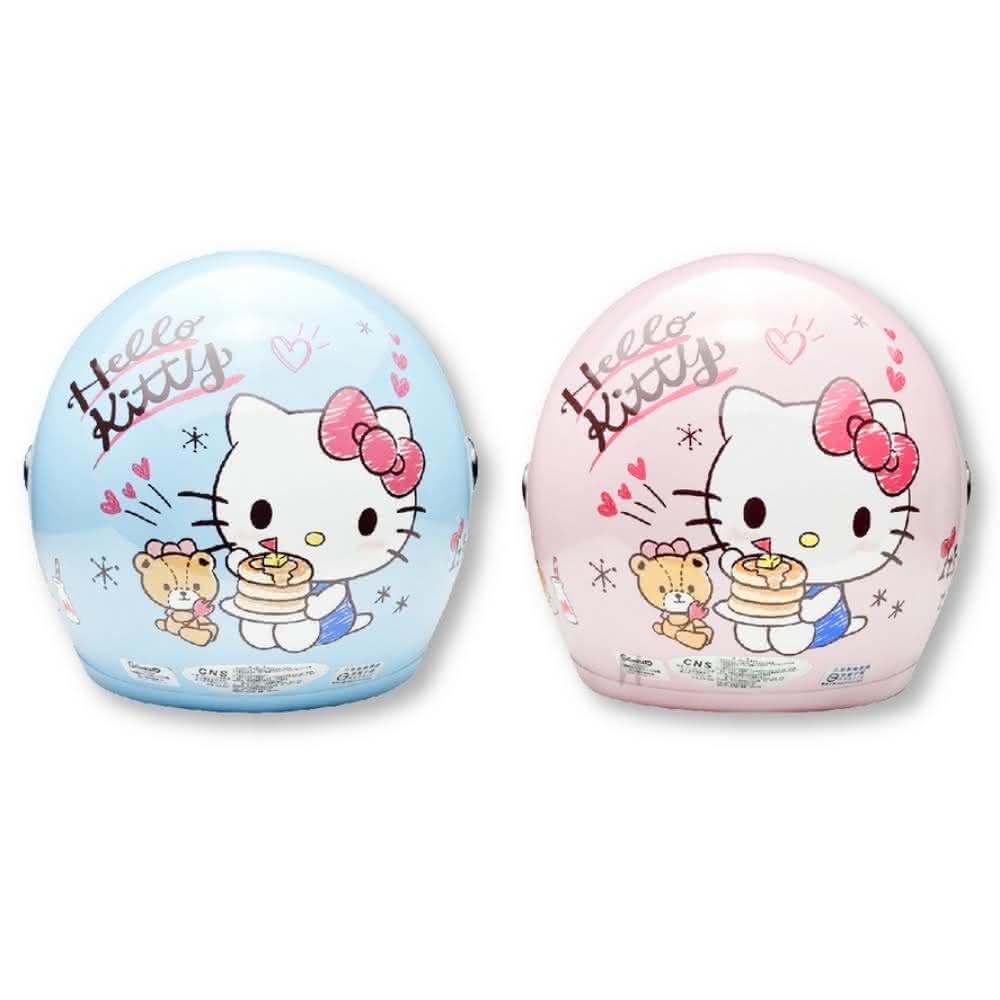 【EVO】三麗鷗 HELLO KITTY 吃鬆餅 正版授權 兒童安全帽(安全帽 兒童 凱蒂貓 哈家人)