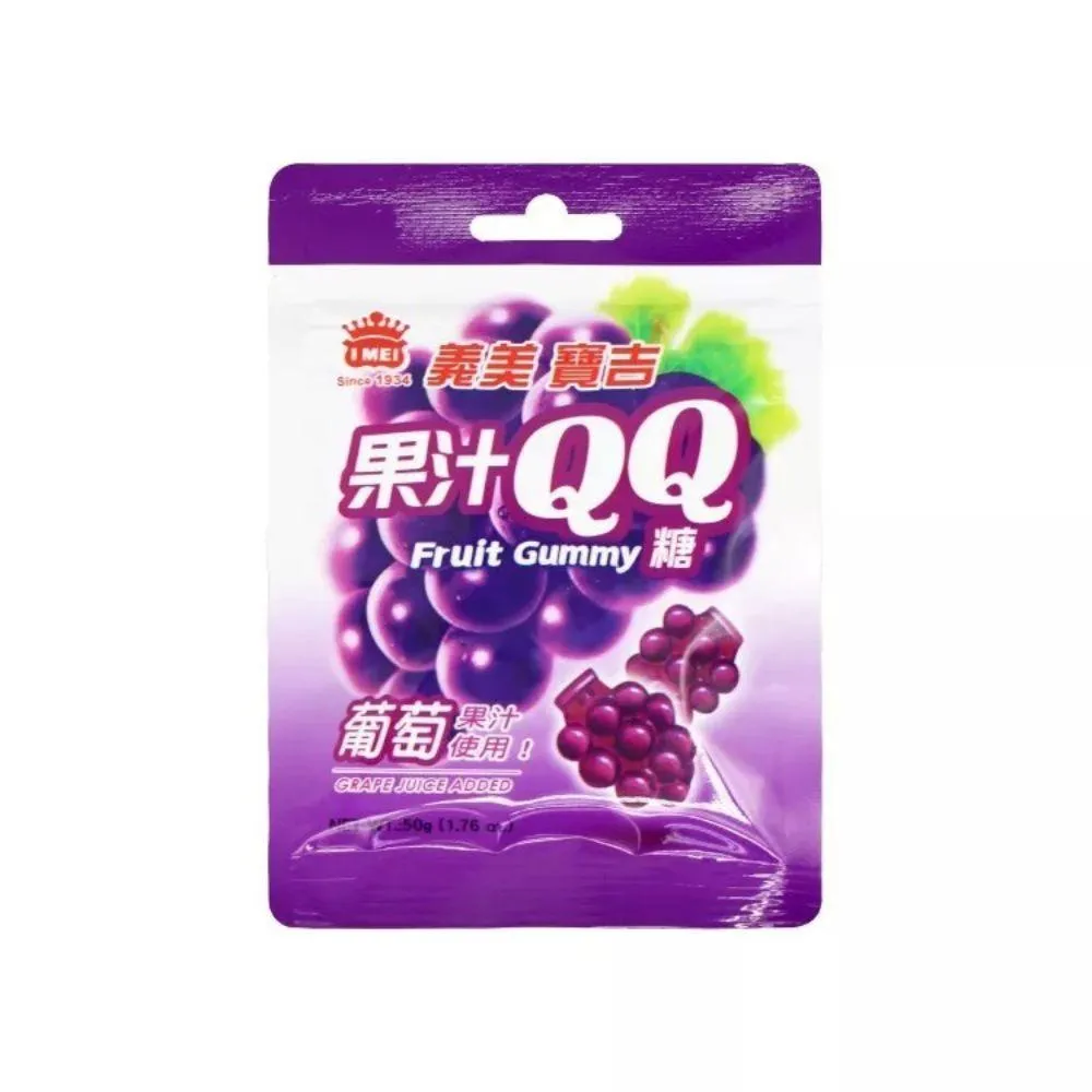 【義美】寶吉葡萄果汁QQ糖 50g(夾鏈袋獨立包裝) - momo購物 - 2024年09月