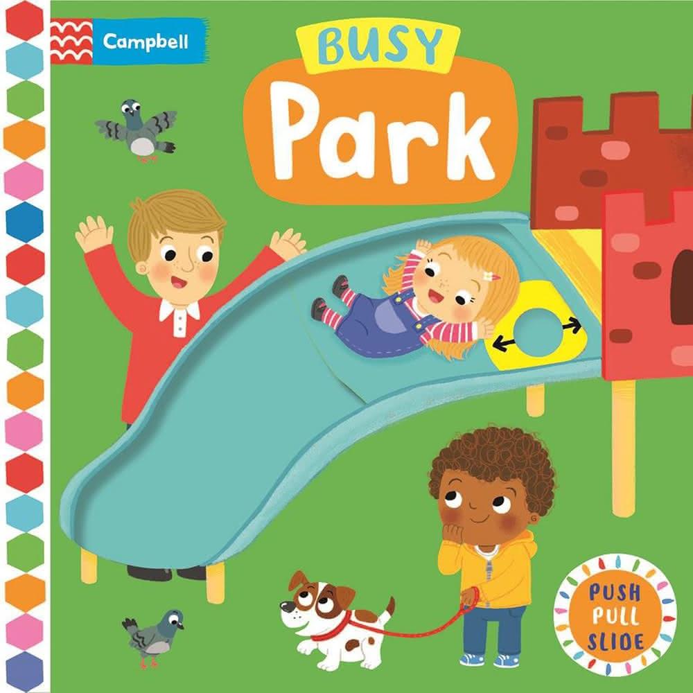 硬頁遊戲書： Busy Park(推拉轉機關書)