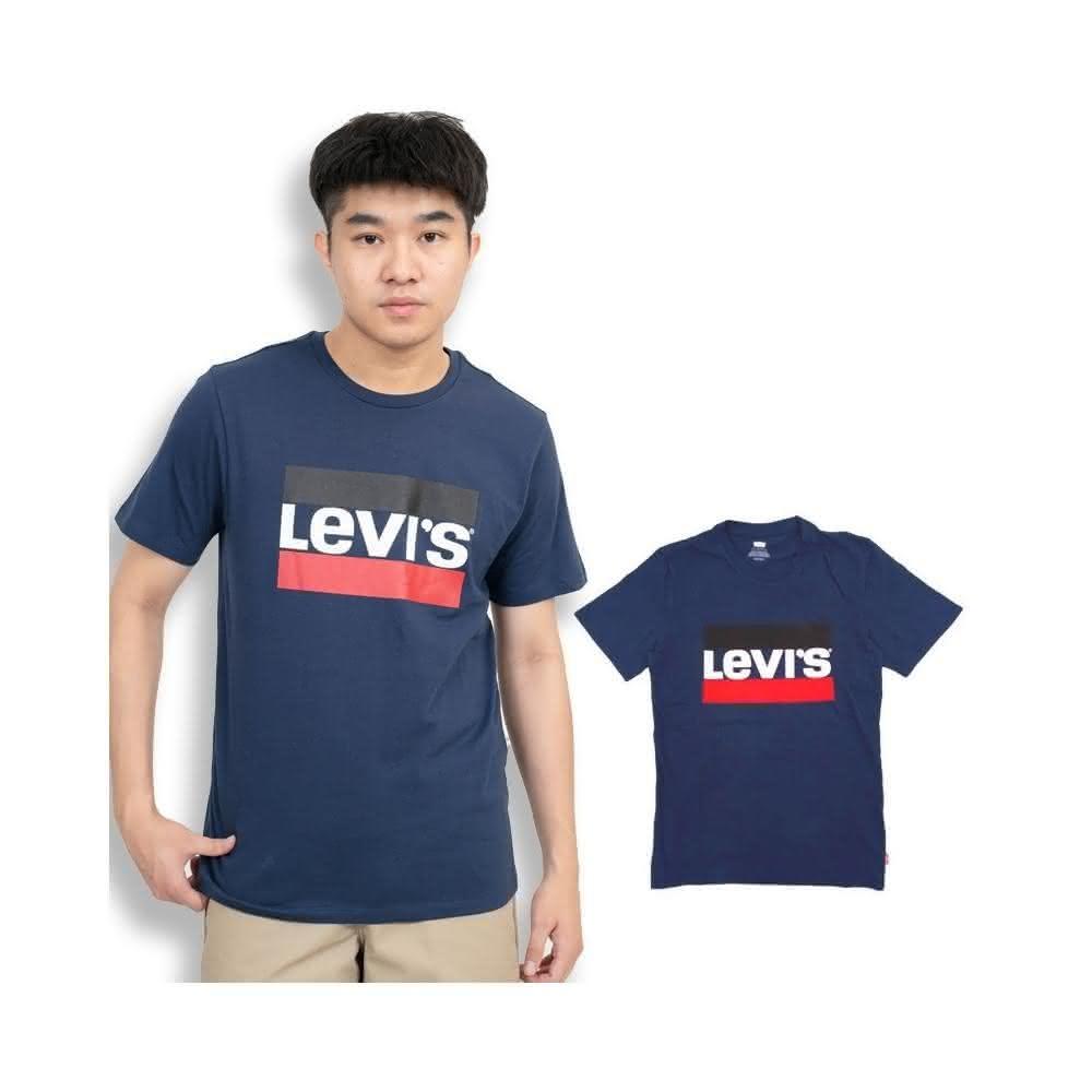 【LEVIS】版型適合亞洲人 法國旗 Levis 男版 短袖 T恤 Logo T 男女皆可 經典款 深藍 短T #7341