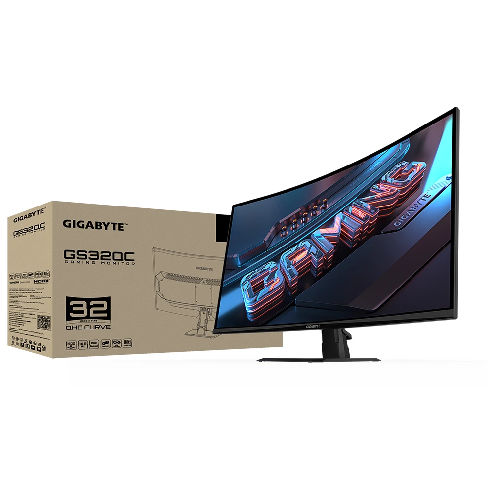 【GIGABYTE 技嘉】GS32QC 31.5吋 曲面螢幕/VA/165Hz/1ms/低藍光.不閃屏