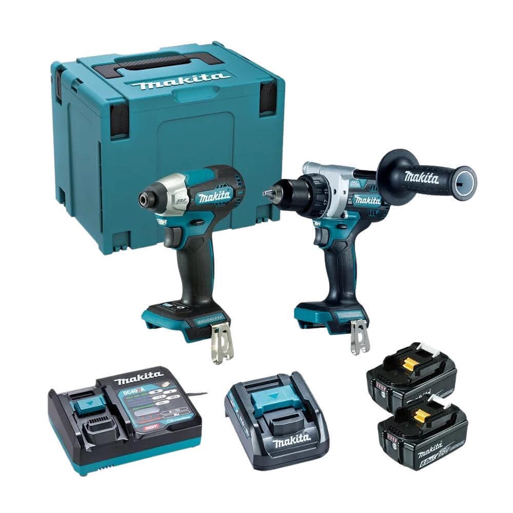 【MAKITA 牧田】18V鋰電無刷雙機組-起子電鑽＋衝擊起子機(DLX2443JX1)