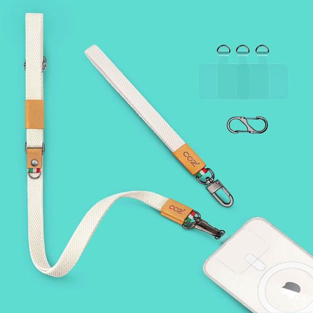 【COZI】PHONE Strap Kit 15mm寬版手機掛繩套組-附肩背掛繩、手腕掛繩、3片掛繩夾片和S釦(手機肩背帶 斜背掛繩 手腕帶 ...