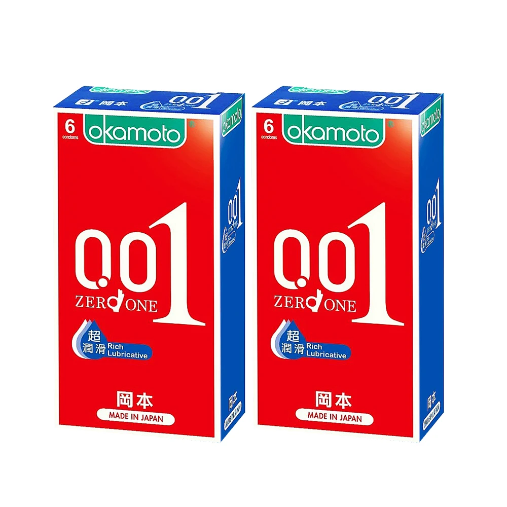 【okamoto 岡本】0.01RL超潤滑保險套6入*2盒(共12入)