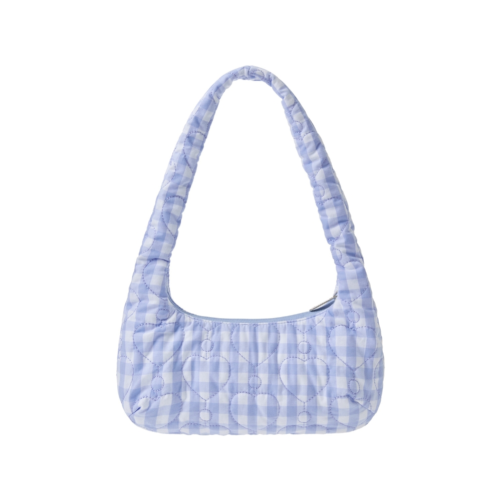 emis】韓國emis HEART QUILTED SHOULDER BAG 愛心縫線肩背包天藍
