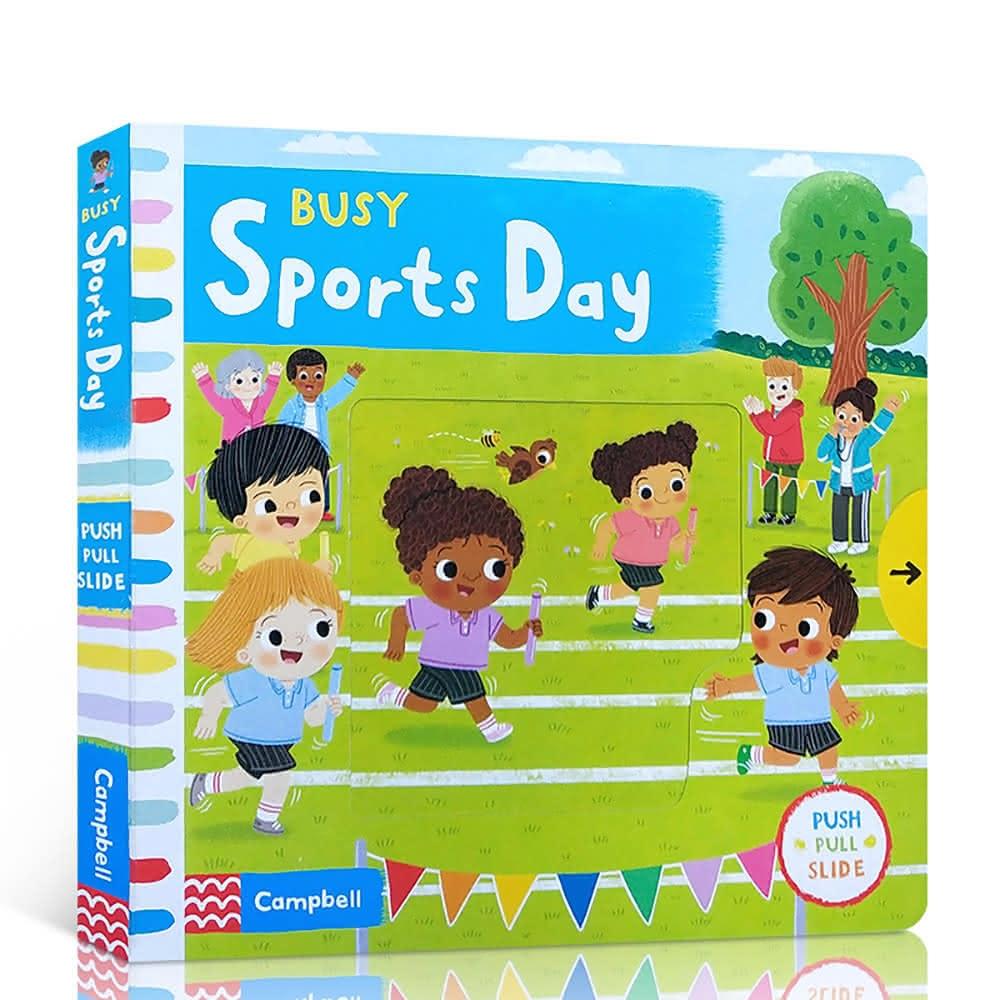 硬頁遊戲書： 好忙的運動會 Busy Sports Day(推拉轉機關書)