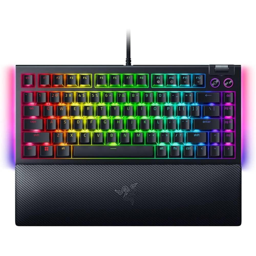 【Razer 雷蛇】黑寡婦 V4 75% 幻彩版機械式電競鍵盤 黑色 橘軸∕中文