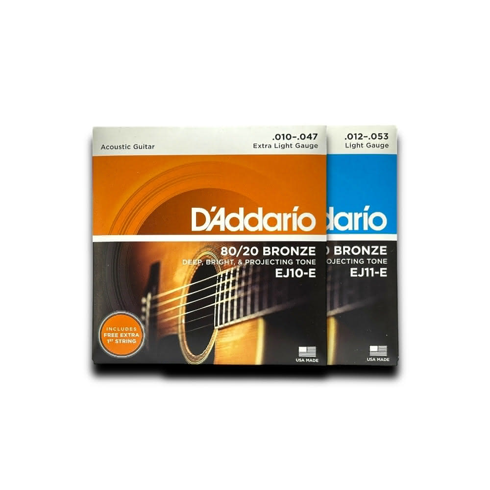 【D’Addario】卓越品質首選 80/20黃銅木吉他弦｜EJ10-E EJ11-E(吉他弦 民謠吉他弦 Strings 琴弦)