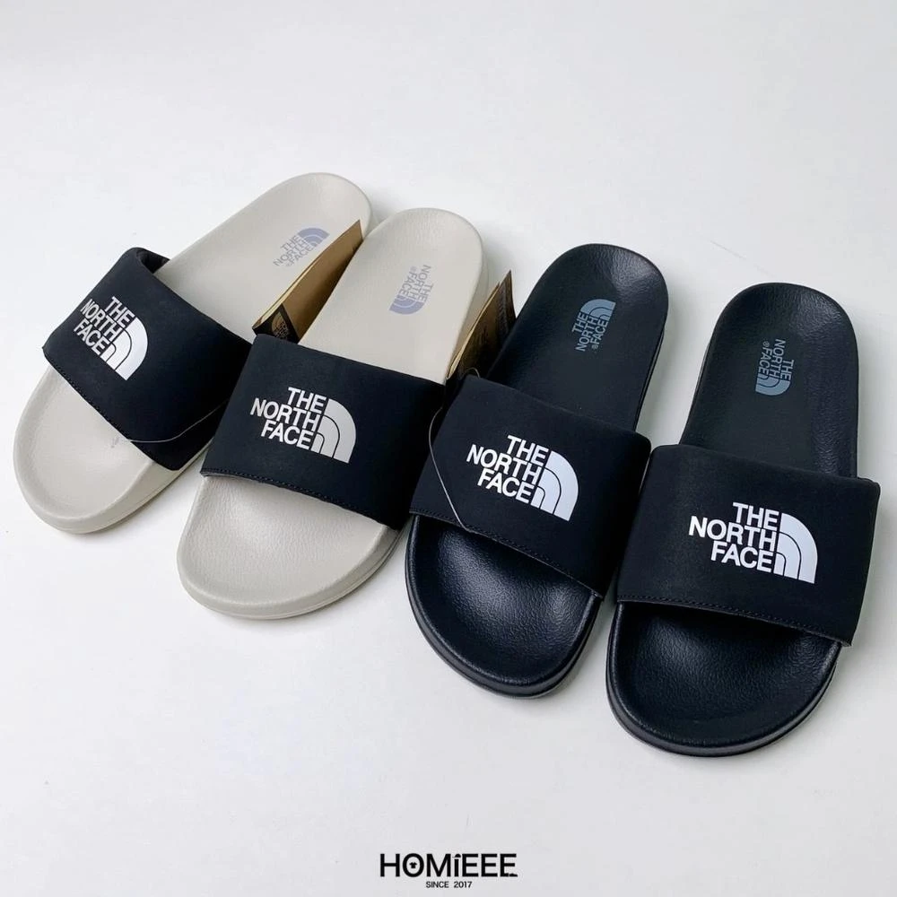 【The North Face】Homieee The North Face Slide 拖鞋 經典 LOGO 黑色 黑白色(NS98P21)