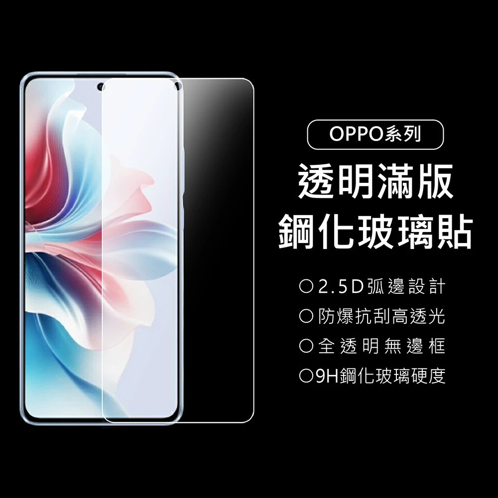 【上豪貼】OPPO 9H透明滿版鋼化玻璃貼(OPPO Reno11F/8/7/6/5/4/2/Z/Pro/A38/A79/A98/5G/R17/R15)