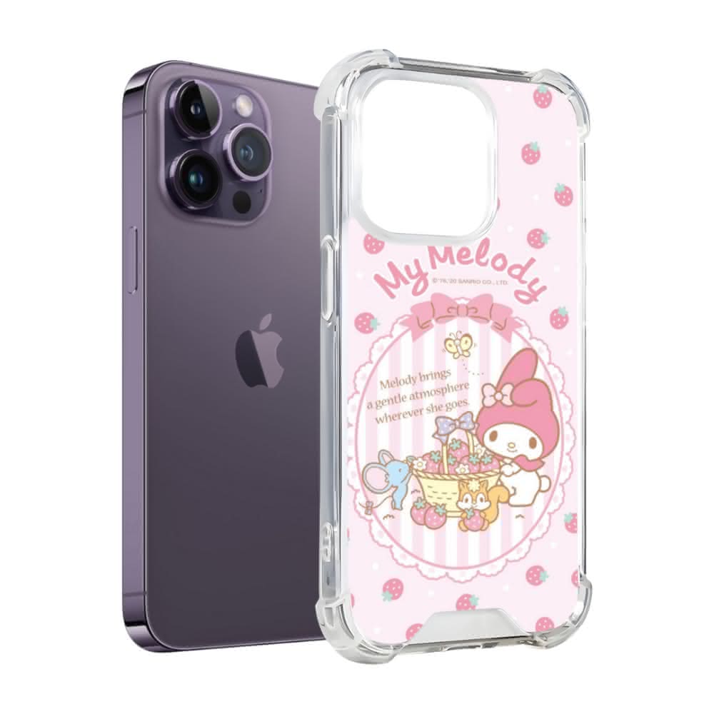 【Slimax】My Melody 美樂蒂 浮雕圖案手機殼 草莓 | iPhone 15 14 13(Plus / Pro / Pro Max / H-029 / Sanrio 三麗鷗)