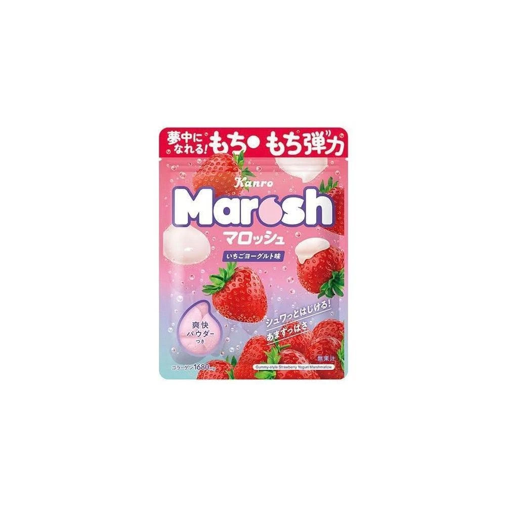 甘樂Marosh 棉花糖造型軟糖-草莓優格/優格蘇打 50g/包(乳酸汽水口味  草莓口味)