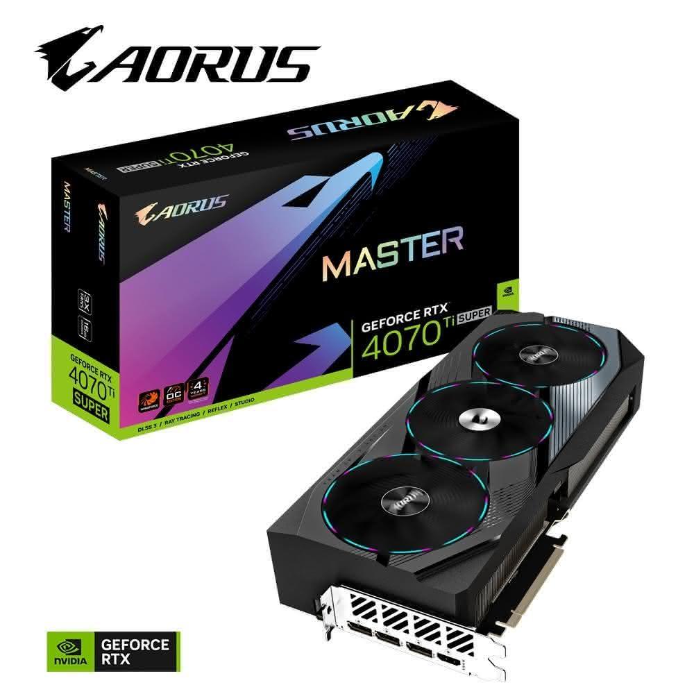 【GIGABYTE 技嘉】技嘉 AORUS RTX4070TI SUPER MASTER 16G/34cm/註冊五年保/4070TI/N407TS