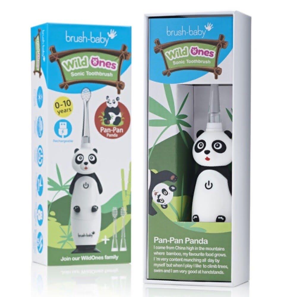 英國brush-baby充電式聲波電動牙刷0-10歲 熊貓-潘潘(英國brush-baby充電式聲波電動牙刷)