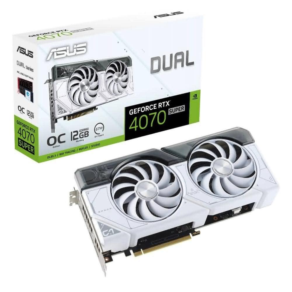 【ASUS 華碩】華碩 DUAL-RTX4070S-O12G-WHITE 顯示卡 26.7cm 4070S