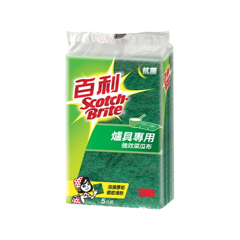 【Easygoo 輕鬆】3M 爐具專用強效菜瓜布(5入)