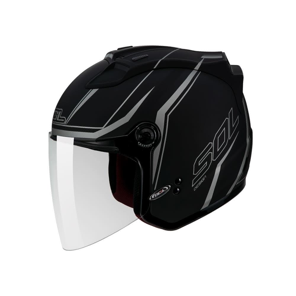 【SOL Helmets】27S開放式安全帽 天際_消光黑/銀｜SOL安全帽官方商城(3/4罩｜雙D扣｜LED燈｜五件可拆內襯)