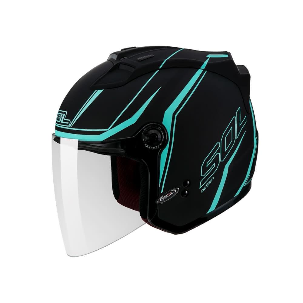 【SOL Helmets】27S開放式安全帽 天際_消光黑/綠   ｜SOL安全帽官方商城(3/4罩｜雙D扣｜LED燈｜五件可拆內襯)