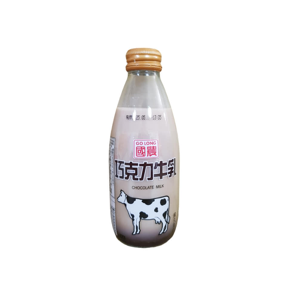 【國農】國農巧克力牛乳 240ML X 24瓶(玻璃瓶包裝)