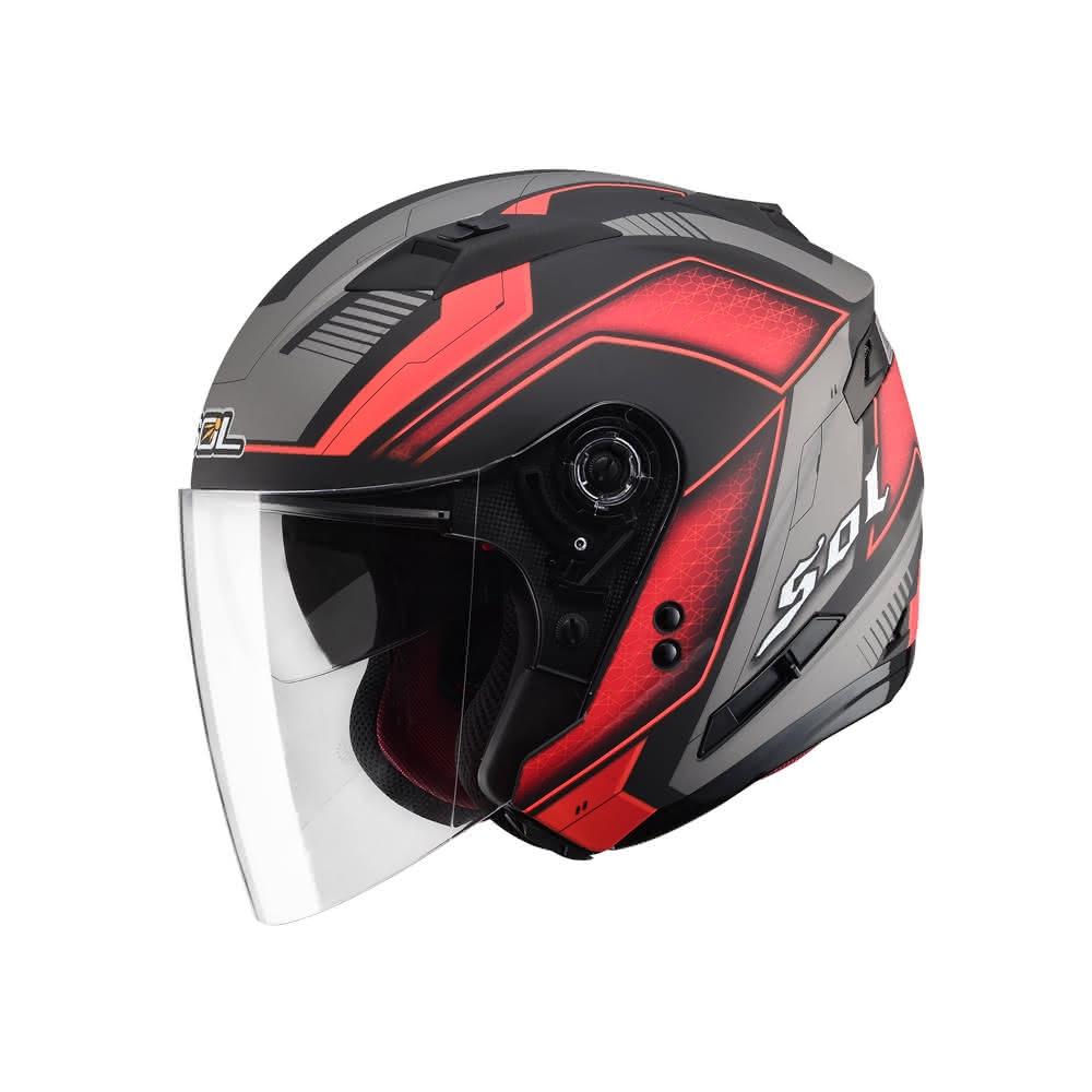 【SOL Helmets】SO-7開放式安全帽 星際_消光黑/紅 ｜SOL安全帽官方商城(3/4罩｜雙D扣｜內墨片｜眼鏡溝｜LED燈)