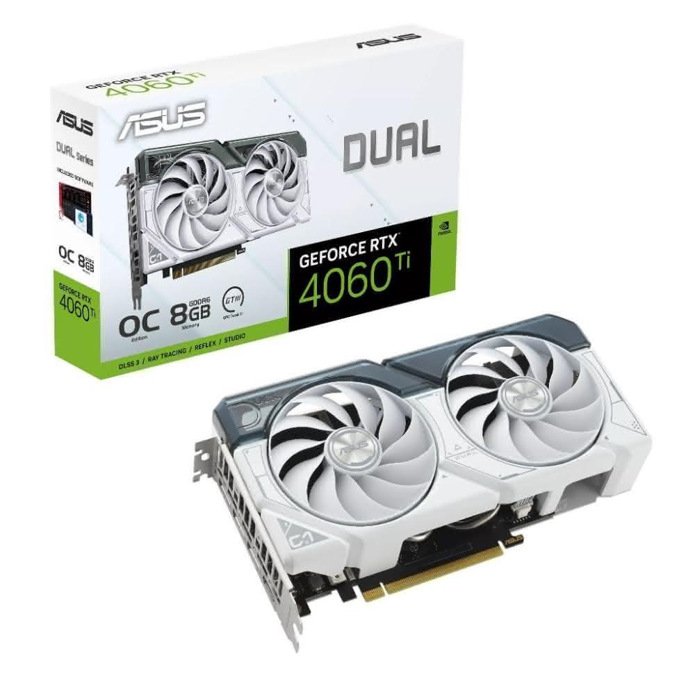 【ASUS 華碩】ASUS華碩 DUAL-RTX4060Ti-O8G-WHITE 顯示卡 長22.72cm