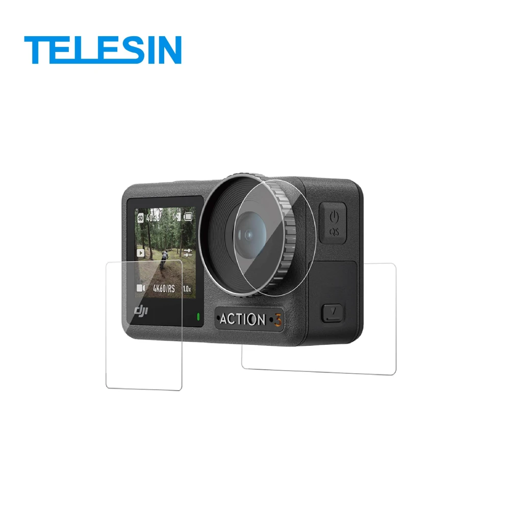 【TELESIN】◄WRGO►TELESIN DJI  Action4 Action3 鋼化膜保護貼(公司貨)