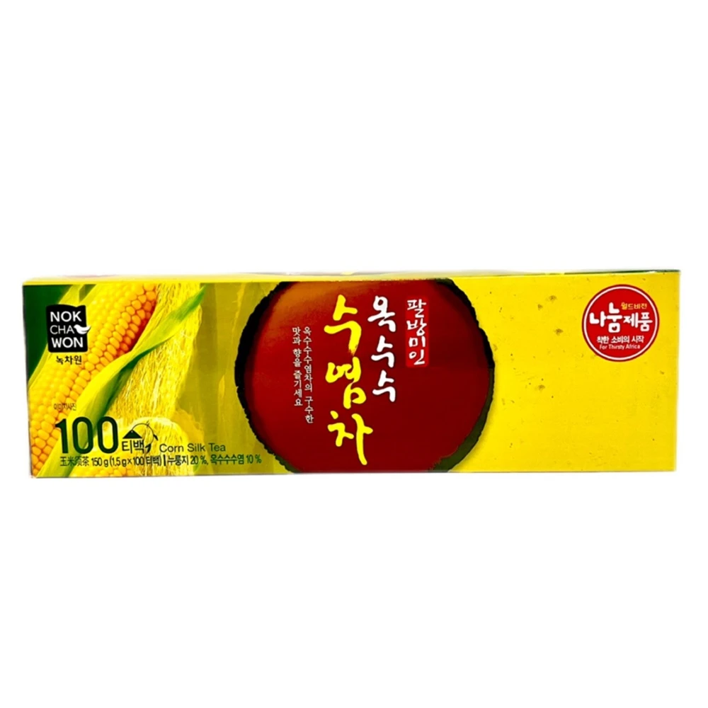 【NOKCHAWON 綠茶園】玉米鬚茶包 1.5g*100入(韓國 茶包 玉米 玉米茶 沖泡飲)