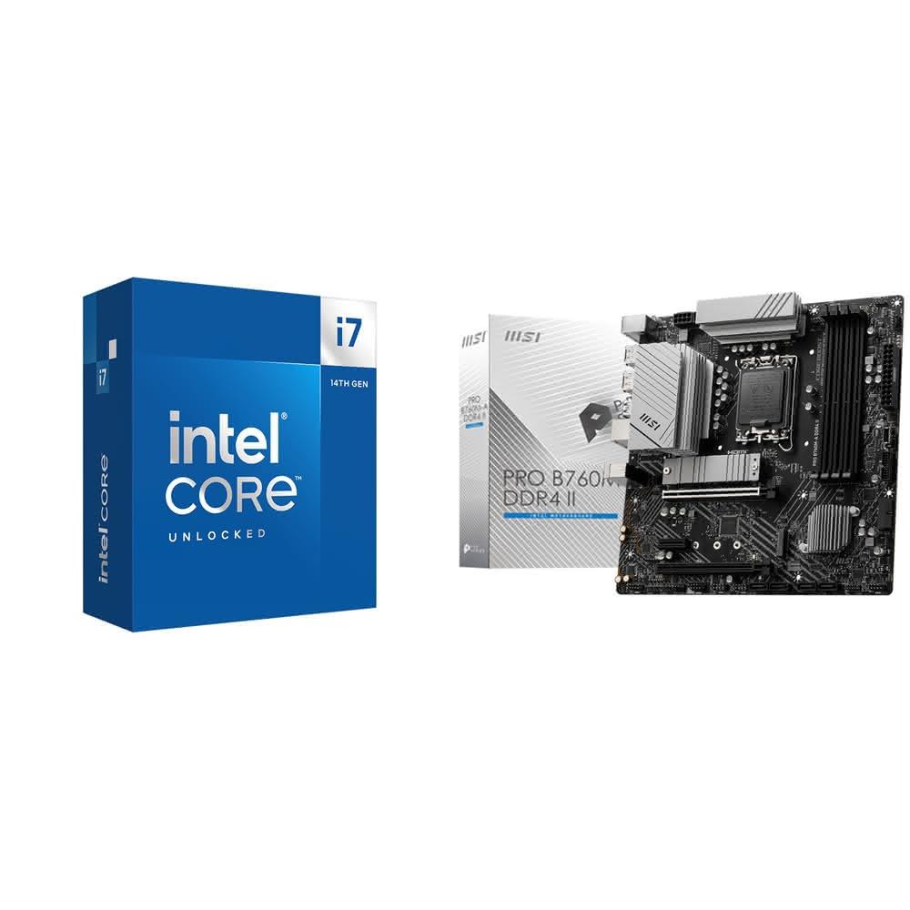 【Intel 英特爾】《自MO價》i7-14700K+微星 PRO B760M-A D4 II M-ATX主機板